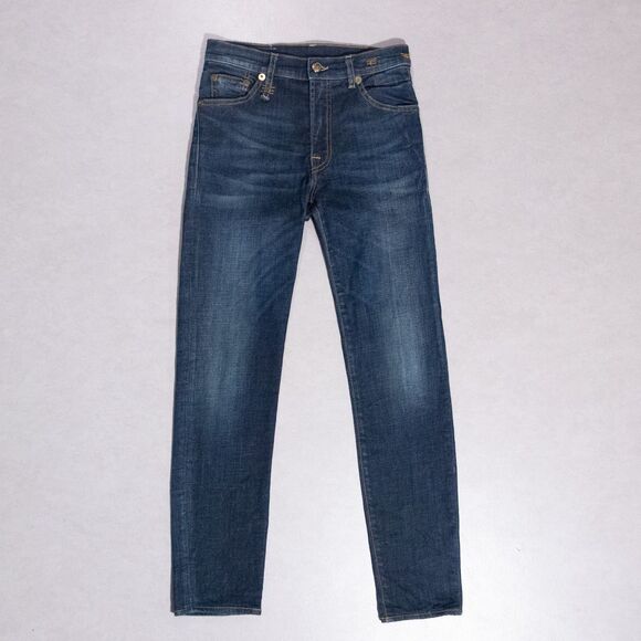 R13 Women's High Rise Slim Leg Dark Blue Stretch Jeans Size 25 Made in Italy - Picture 1 of 11